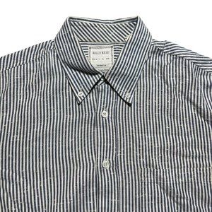 Billy Reid Standard Cut Light Blue White Slub Button Down Shirt Small